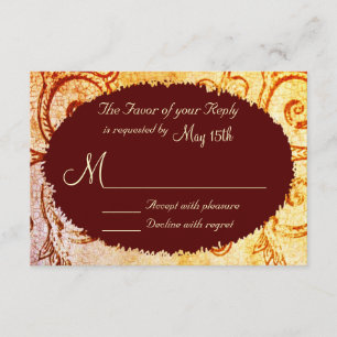 Tarjetas RSVP de matrimonio de marrones rústicos d