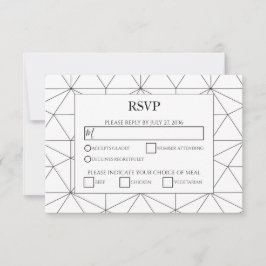 Tarjetas RSVP de matrimonio de patrones geométrico