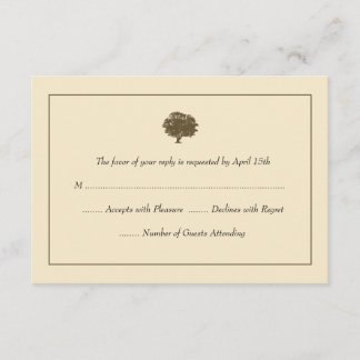 Tarjetas RSVP de matrimonio en árbol elegante