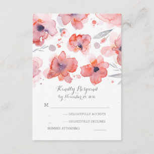 Tarjetas RSVP de matrimonio floral elegante