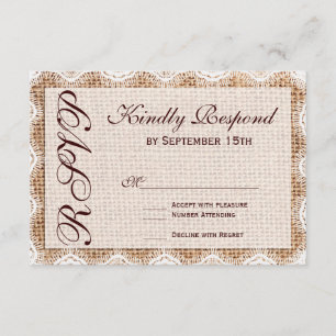 Tarjetas RSVP de matrimonio para tipografía de enc