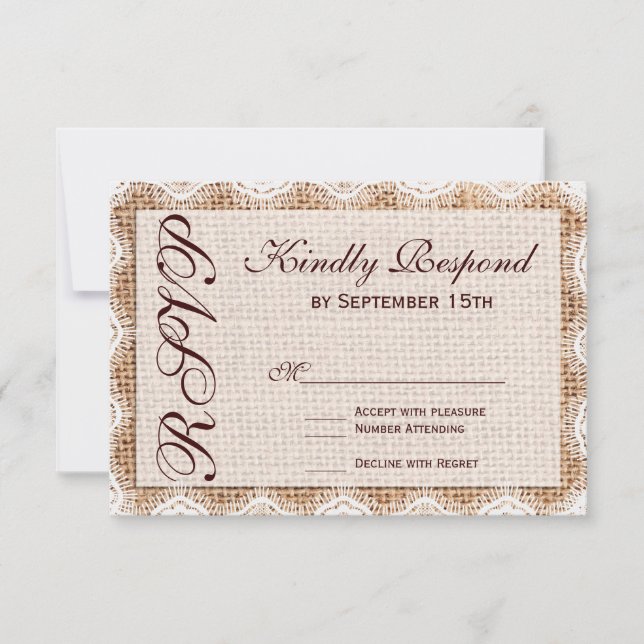 Tarjetas RSVP de matrimonio para tipografía de enc (Anverso)