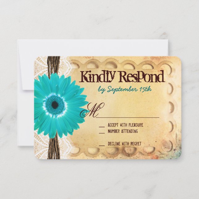 Tarjetas RSVP de matrimonio para tipografía de mar (Anverso)