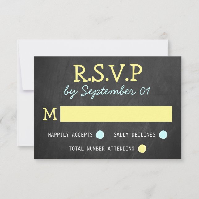 Tarjetas RSVP de matrimonio para tipografía de tab (Anverso)