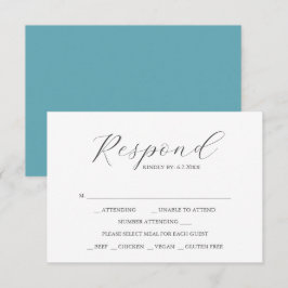 Tarjetas RSVP de matrimonio personalizado azul tur