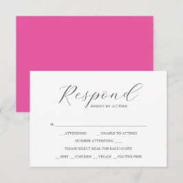 Tarjetas RSVP de matrimonio personalizado color ro