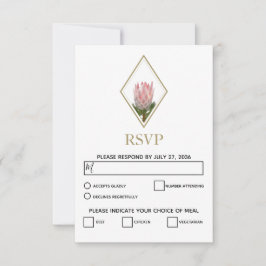 Tarjetas RSVP de matrimonio Rustic King Protea