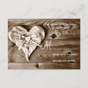 Tarjetas RSVP de matrimonio Rústico de granero de