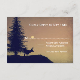 Tarjetas RSVP de matrimonio Rústico de paño de cie