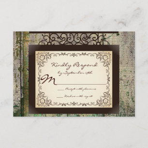 Tarjetas RSVP de matrimonio rústico de Rótulo anti