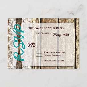 Tarjetas RSVP de matrimonio rústico en el campo de
