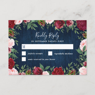 Tarjetas RSVP de matrimonio rústico en el país de