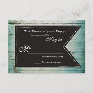 Tarjetas RSVP de matrimonio rústico en madera de g