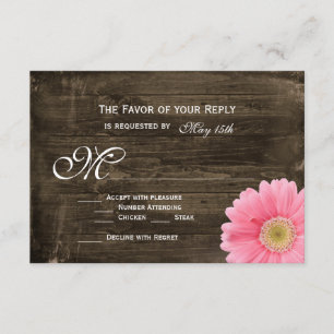 Tarjetas RSVP de matrimonio Rústico en madera de p