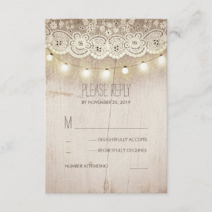 Tarjetas RSVP de matrimonio rustico Mason Jar