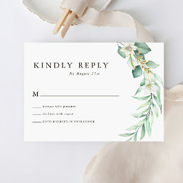 Tarjetas RSVP de matrimonio Sage Green Greenerener