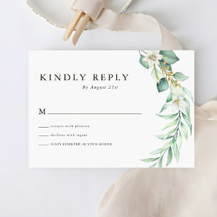 Tarjetas RSVP de matrimonio Sage Green Greenerener