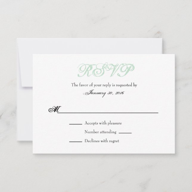 Tarjetas RSVP de matrimonio simple con plancha bla (Anverso)