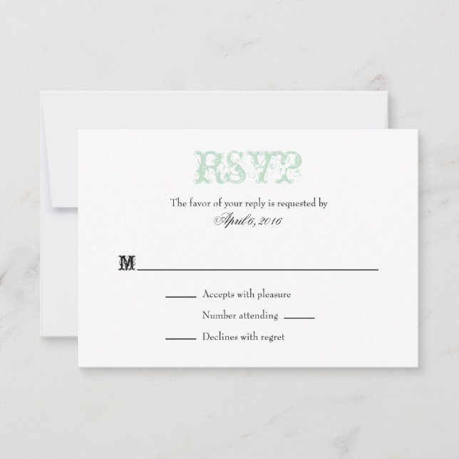 Tarjetas RSVP de matrimonio simple con plancha bla (Anverso)