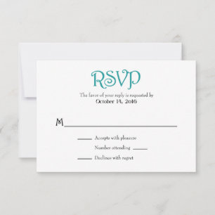 Tarjetas RSVP de matrimonio simple en blanco verde