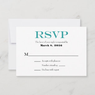 Tarjetas RSVP de matrimonio simple en blanco verde