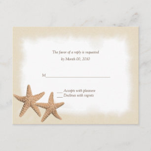 Tarjetas RSVP de matrimonio Starfish Beach