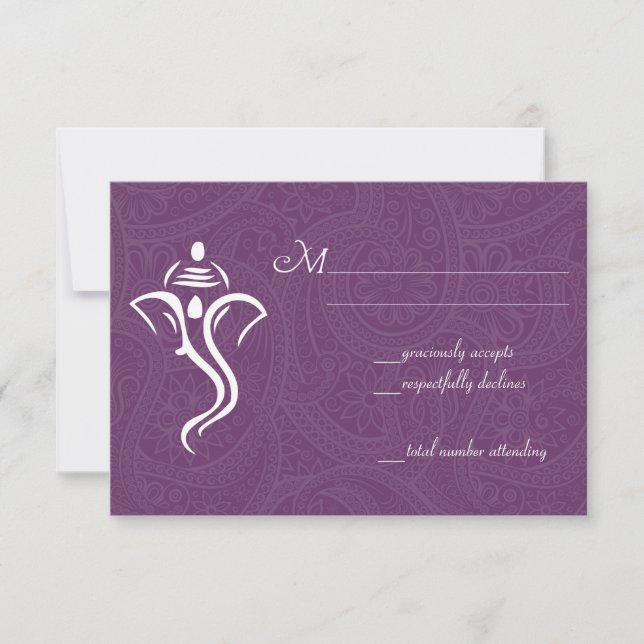 Tarjetas RSVP de matrimonio Vighneshvara (Anverso)