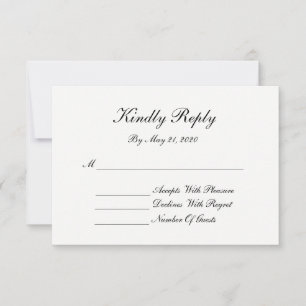 Tarjetas RSVP de Monograma Negro y Blanco y Swirls
