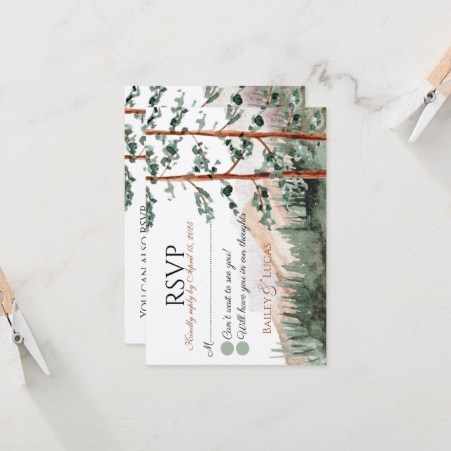 Tarjetas RSVP de Mountain View (Anverso/Reverso In Situ)