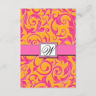 Tarjetas RSVP de Naranja de Damasco Monograma y Bo