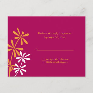 Tarjetas RSVP de naranja y Fuschia