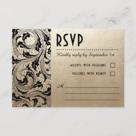 Tarjetas RSVP de Nouveau Dream Wedam - Oro y negro