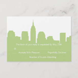 Tarjetas RSVP de NYC Skyline Wedding