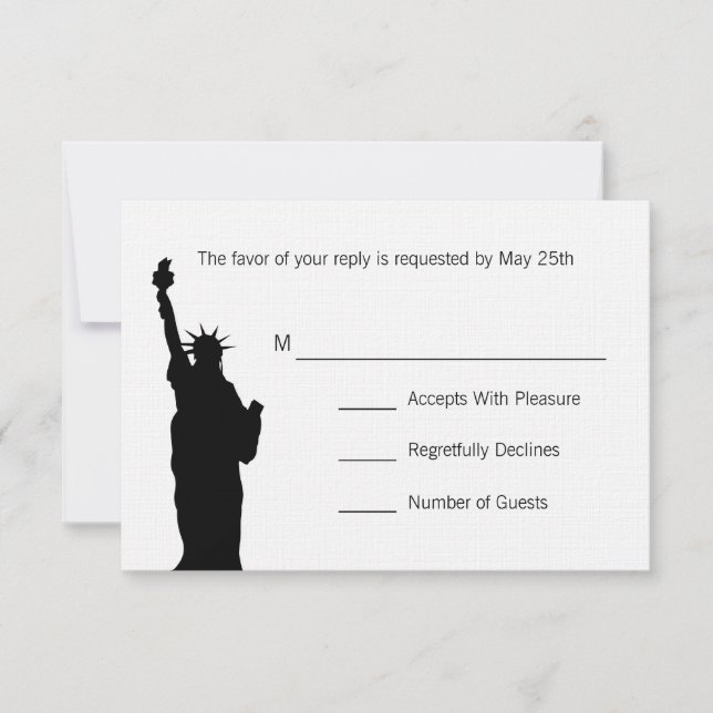 Tarjetas RSVP de NYC Skyline Wedding (Anverso)