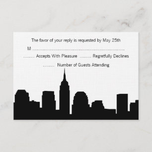 Tarjetas RSVP de NYC Skyline Wedding
