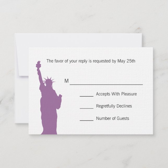 Tarjetas RSVP de NYC Skyline Wedding (Anverso)