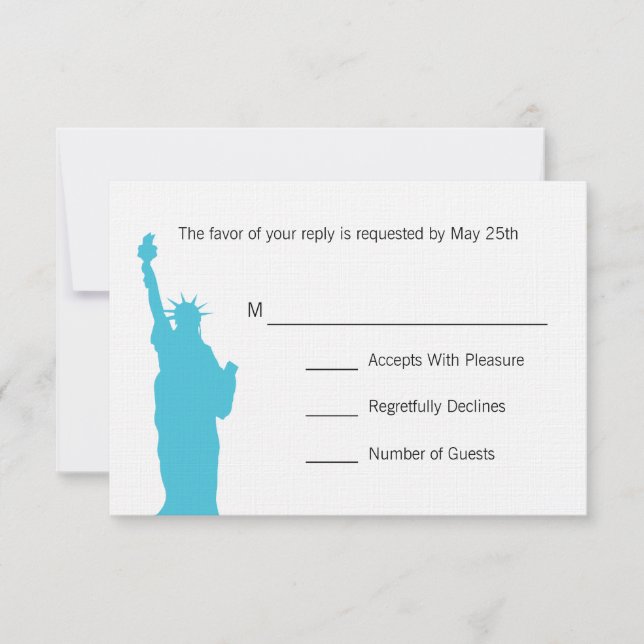 Tarjetas RSVP de NYC Skyline Wedding (Anverso)