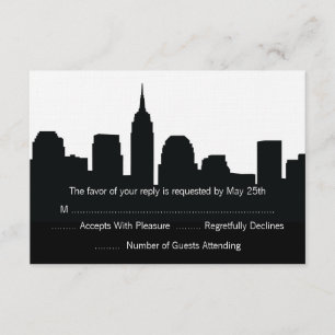 Tarjetas RSVP de NYC Skyline Wedding