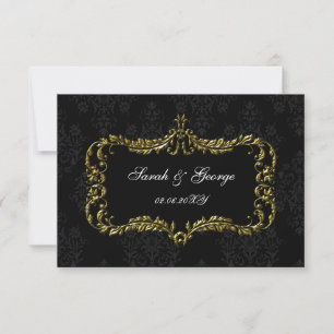 tarjetas rsvp de oro negro regente Estándar 3.5 x