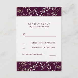 Tarjetas RSVP de Oro y Boda de Pluma para el Respi