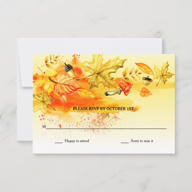 Tarjetas RSVP de paleta de otoño (Anverso)