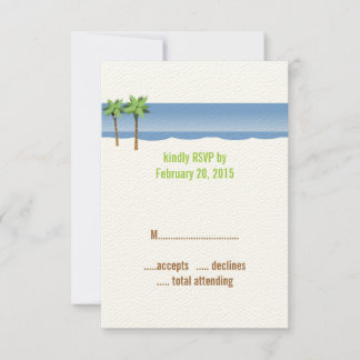 Tarjetas RSVP de Palm Trees Beach Wedding
