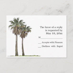 Tarjetas RSVP de palmeras tropicales