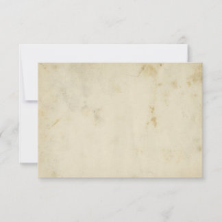 Tarjetas RSVP de papel antiguo con manchas en blan