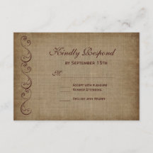 Tarjetas RSVP de papel de cosecha rústica