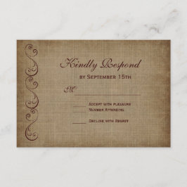 Tarjetas RSVP de papel de cosecha rústica