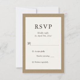 Tarjetas RSVP de papel Rústico con papel Kraft de 