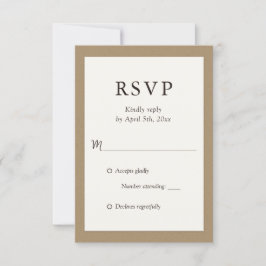 Tarjetas RSVP de papel Rústico con papel Kraft de 