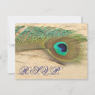 tarjetas rsvp de pavo real azul