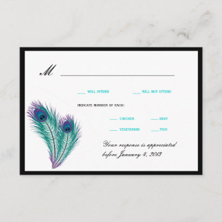 Tarjetas RSVP de Peacock Tuxedo